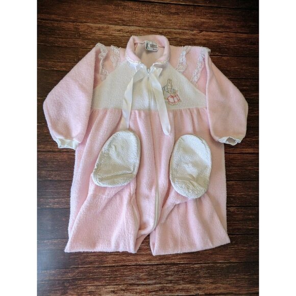 Beatrix Potter Peter Rabbit Sleeper Footed Pajamas Toddler 1980s Vintage 3X - Picture 2 of 7